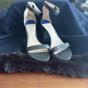 Stuart Weitzman Black Ankle Strap Heels -Size 9.5